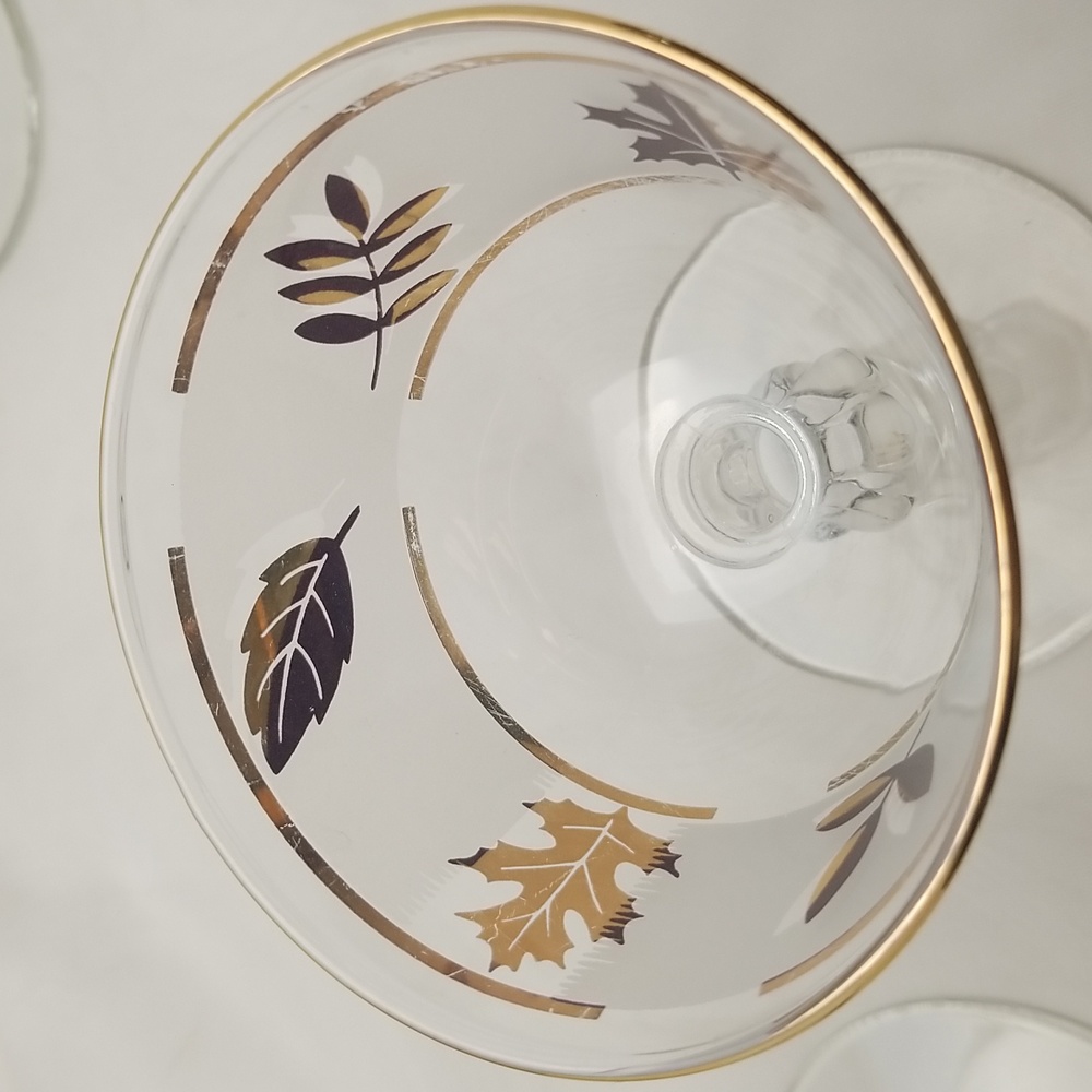 Libbey Golden Foliage Champagne High Sherbet Glasses - Picture 11 of 16